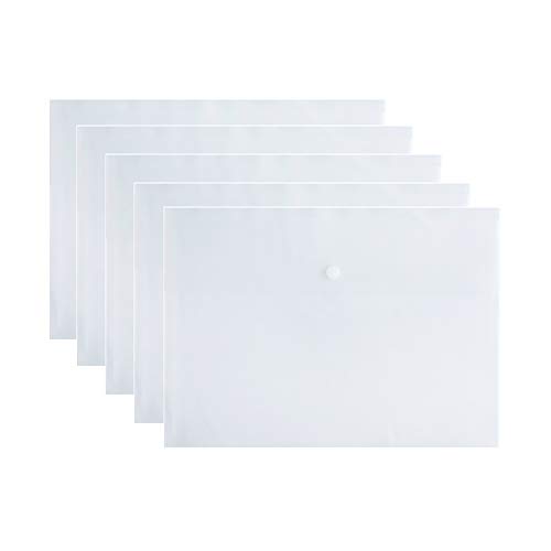 VANRA 5 Stück Aktenordner Button File Folder A4 Aktenhüllen Plastikumschlag Flachdokumentenbrief-Organizer mit Druckknöpfen für das Arbeitszimmer,Transparent VANRA 5 Stück Aktenordner Button File Folder A4 Aktenhüllen Plastikumschlag Flachdokumentenbrief-Organizer mit Druckknöpfen für das Arbeitszimmer,Transparent von VANRA