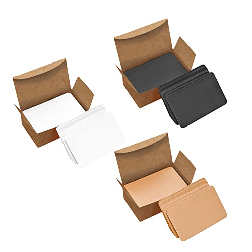 VANRA 300 Stück Blanko-Papier-Index-Karten farbigen Kraftpapier Nachricht Karten für Office Business School Supplies (White/Black/Carft Brown) von VANRA