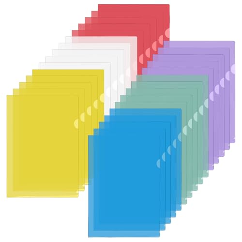 VANRA Transparente Dokumentenmappen, Poly-Projekttaschen für A4-Papier, Kunststoff-Ordner für Schule, Büro, Klassenzimmer, 6 verschiedene Farben, 30 Stück VANRA Transparente Dokumentenmappen, Poly-Projekttaschen für A4-Papier, Kunststoff-Ordner für Schule, Büro, Klassenzimmer, 6 verschiedene Farben, 30 Stück von VANRA