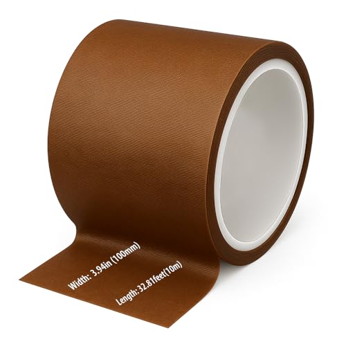 VANSUKY PTFE Teflon-Klebeband 100mm x 10m – Selbstklebendes Antihaftband für Haushalt, 3D-Drucker & Vakuumierer (100mm) von VANSUKY