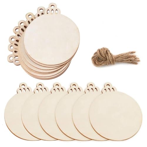 30 Stück Holz-Weihnachtsschmuck, 10,2 cm, unlackierte Holzkreise, Holzscheiben, runde Holzscheiben zum Basteln, zum Bemalen von Bastelarbeiten, Tafelaufsätzen, hängende Dekorationen 30 Stück Holz-Weihnachtsschmuck, 10,2 cm, unlackierte Holzkreise, Holzscheiben, runde Holzscheiben zum Basteln, zum Bemalen von Bastelarbeiten, Tafelaufsätzen, hängende Dekorationen von VANTOBEST