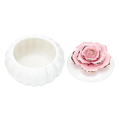 VANZACK 1 x Keramik-Schmuckschatulle, Teehalter, Organizer, Deckel, Rose, Schmuck, dekorative Aufbewahrungsboxen, Schmuckaufbewahrung, Tankkarte, Schatztruhe, dekorative Glasschublade VANZACK 1 x Keramik-Schmuckschatulle, Teehalter, Organizer, Deckel, Rose, Schmuck, dekorative Aufbewahrungsboxen, Schmuckaufbewahrung, Tankkarte, Schatztruhe, dekorative Glasschublade von VANZACK