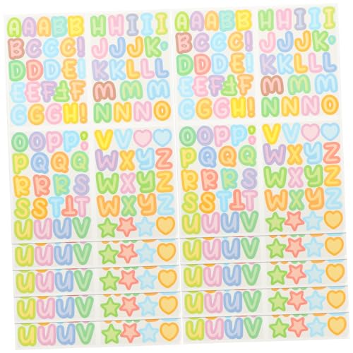VANZACK 10 Blatt Alphabet Aufkleber Selbstklebende Buchstaben Sticker für DIY Scrapbooking Wasserfest und Abnehmbar Geeignet für Glatte Oberflächen Wie Fenster von VANZACK