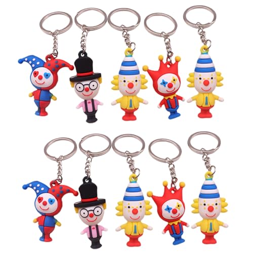 VANZACK 10 Stk. Teiliges Kreatives Schlüsselanhänger Niedlichen Clown-puppen als Dekorative Schlüsselring-anhänger Bunte Mischung Lustige Taschen Schlüsselketten-accessoires für Jungen und von VANZACK
