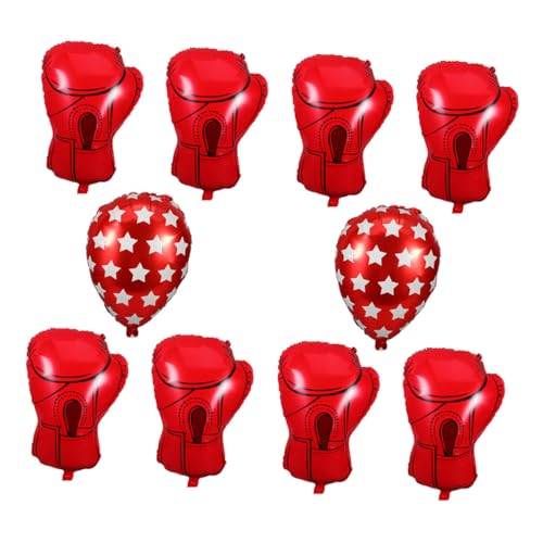 VANZACK 10 Stück Boxing Glove Folienballons aus Aluminiumfolie Aufblasbare Boxhandschuh-deko Sportliches Partyzubehör für Geburtstagsfeier und Wrestling-events Glänzend Bruchfest von VANZACK