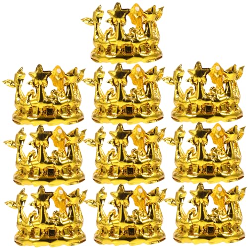 VANZACK 10 Stück Teiliges Aufblasbare Aluminiumfolie Geburtstagskrone Goldfarben Dekorative Party Kopfbedeckung für Geburtstagsfeier Karneval Cosplay und Festliche Anlässe VANZACK 10 Stück Teiliges Aufblasbare Aluminiumfolie Geburtstagskrone Goldfarben Dekorative Party Kopfbedeckung für Geburtstagsfeier Karneval Cosplay und Festliche Anlässe von VANZACK