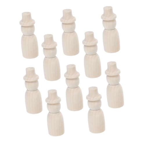 VANZACK 10 Stück Teiliges DIY Unfertige Holzpuppen Kleine Blanko Holzfiguren zum Bemalen Kreative Bastelpuppen für Dekoration Handbemalbar Holzfiguren von VANZACK