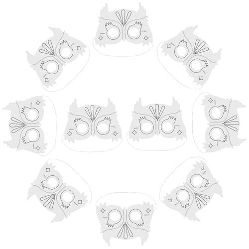 VANZACK 10 Stück Weiße DIY Masken zum Bemalen Eulenform Blanko Masken für Bastelset für Halloween Party Dekoration Kreatives Handwerksmaterial für Jungen und Mädchen VANZACK 10 Stück Weiße DIY Masken zum Bemalen Eulenform Blanko Masken für Bastelset für Halloween Party Dekoration Kreatives Handwerksmaterial für Jungen und Mädchen von VANZACK