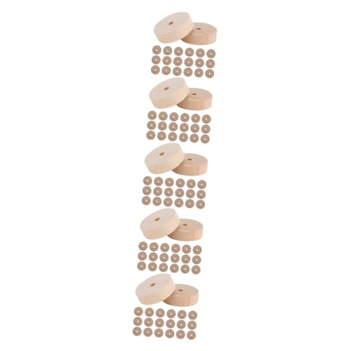 VANZACK 100 Stck. Teiliges Miniatur Holzräder aus Naturbelassenem Holz für DIY Bastelprojekte Vielseitige Kleine Holzräder für Modellbau Handwerk und Dekoration Stärke von VANZACK
