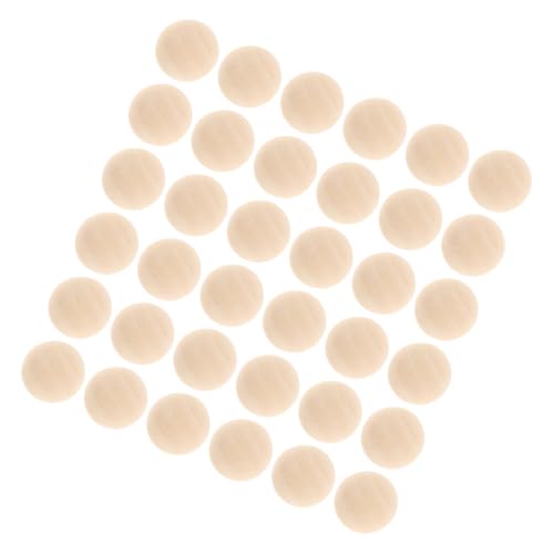 VANZACK 100Stücke Halb Rund Holzperlen für DIY Schmuck und Handwerk Unlackierte Holzperlen aus Lotusholz Vielseitige Bastelmaterialien für Dekoration und Kreative Projekte von VANZACK