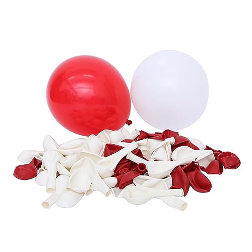 VANZACK 100Stücke Latexballons Rot Und Weiß Valentinstag Dekoration Und Partyzubehör Langlebig Und Sicher Für Festliche Anlässe Und Fotoshootings von VANZACK