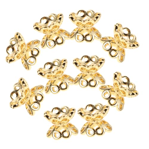 VANZACK 10Stücke Doppelseitige Perlenkappen für DIY Schmuckherstellung Goldene Perlenendkappen für Armbänder Kreative Bastelmaterialien für Kunsthandwerk von VANZACK
