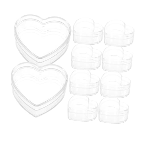 VANZACK 10Stücke Herzförmige Aufbewahrungsbox Deckel Dekorative Transparente Box Für Süßigkeiten Schmuck Und Kleine Mini Für Hochzeit von VANZACK