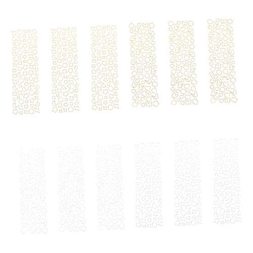 VANZACK 12 Blatt Teiliges Scrapbooking Sticker mit Gold Silberfarbenen Schmetterlings Herzmotiven Selbstklebend Dekorative DIY Aufkleber für Fotoalbum Tagebuch Notizbuch und von VANZACK