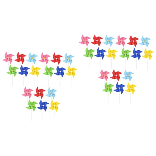 VANZACK 18 Stück Windrad Cupcake Topper – Bunte Windmühlen Für Kuchen - Muffins Und Desserts – Lustige Deko Für Hochzeiten - Geburtstagsfeiern Und Kinderfeste – Perfekte Party Accessoires von VANZACK