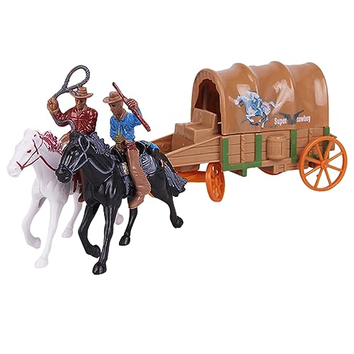 VANZACK 1Satz Cowboy Figuren Teiliges Modell mit Cowboys und Wagen Detailreiche Tischdekoration für Sandtisch Layouts und Mottopartys von VANZACK