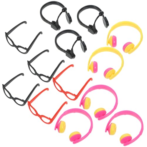 VANZACK 1Satz Headset Und Brillen Zubehör Für Puppen Teile DIY Puppendekorationszubehör Kopfhörer Und Sonnenbrillen Für Puppenhaus Und Rollenspiele von VANZACK