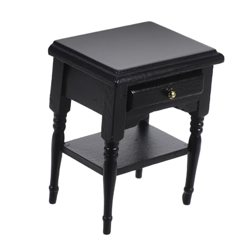 VANZACK 1stück Mini Holz Schrank Ornament Für Puppenhaus Schwarze Mini Kommode Für Schlafzimmer Dekoration Stilvolles Möbelstück Für Miniaturszenen von VANZACK
