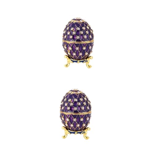 VANZACK 2 Stck. Eiförmige Schmuckschatulle Emaille Eleganter Schmuckhalter Aufbewahrungsbox für Ohrringe Ringe Kleine Accessoires für Zuhause oder für Frauen Zufälliger VANZACK 2 Stck. Eiförmige Schmuckschatulle Emaille Eleganter Schmuckhalter Aufbewahrungsbox für Ohrringe Ringe Kleine Accessoires für Zuhause oder für Frauen Zufälliger von VANZACK