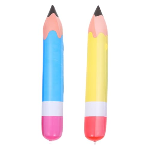 VANZACK 2 Stück Aufblasbare Jumbo Bleistift Luftballons Große Aufblasbare Buntstift Deko für Schulanfang Vielseitige Wiederverwendbare Schuldekorationen Bunte Partyaccessoires für von VANZACK