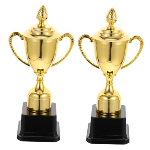 VANZACK 2 Stück Pokale mit Deckel Kreative Schüler Auszeichnung Vielseitige Dekoration für Wettbewerbe Feierlichkeiten und Schulveranstaltungen Bunte Elegante Trophäen von VANZACK