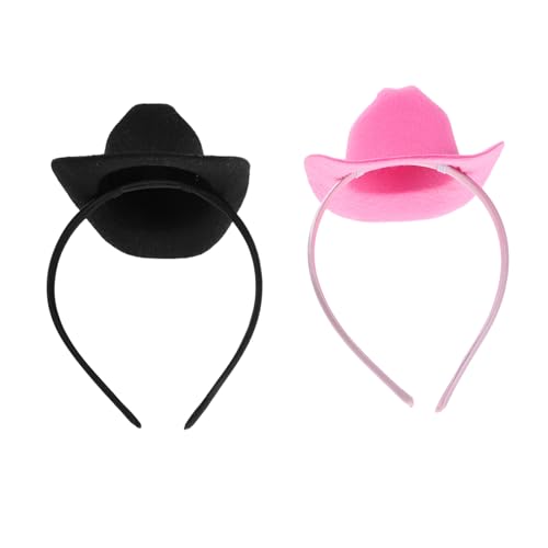 VANZACK 2 Stück Teiliges Mini Cowgirl Hut Stirnband Leichtes Western Haaraccessoire für Frauen Mädchen Vielseitig Tragbar Modisch für Halloween Festival Party Kostüm von VANZACK