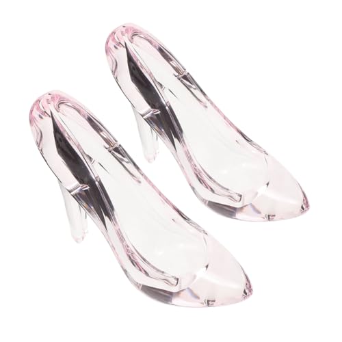VANZACK 2 Stück Teiliges Prinzessin High Heel Deko Transparente Hochzeitsschuh Skulpturen Elegante Klare Schuhfiguren Romantische Wohnaccessoires Geschenkidee für Damen und von VANZACK