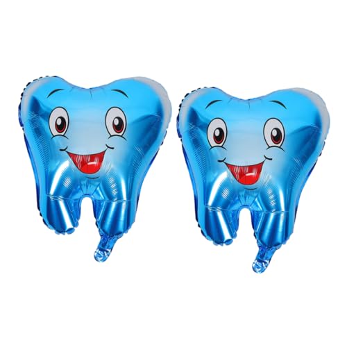 VANZACK 2 Stück Zahnförmige Folienballons Langlebige Shower Dekoration Einfache Befüllung Spielerisches Design für Zahnärztliche Geburtstagsfeier und Kinderparty von VANZACK