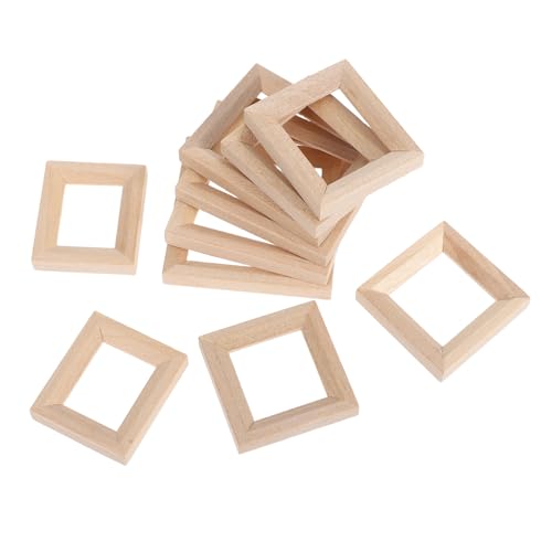 VANZACK 20 Stck. Teiliges Mini Holz Bilderrahmen Modell Handgefertigt Miniatur Puppenhaus Dekoration Natürliche Miniaturrahmen für Miniaturhäuser Robust und Künstlerisch für Mini Haus von VANZACK