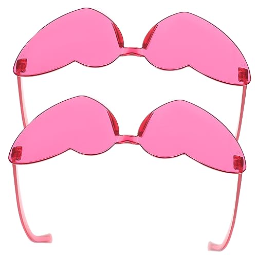 VANZACK 2Stücke Herzförmige Randlose Sonnenbrillen Party Brillen Ohne Rahmen Damenaccessoires Für Outdoor Events Leuchtendem VANZACK 2Stücke Herzförmige Randlose Sonnenbrillen Party Brillen Ohne Rahmen Damenaccessoires Für Outdoor Events Leuchtendem von VANZACK