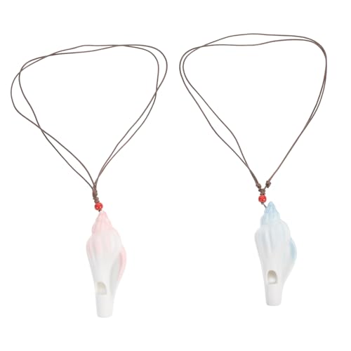 VANZACK 2Stücke Keramische Conch Förmige Pfeife Anhänger Halskette Musikalisches Für Rote Für Spaß Pfeifenspielzeug VANZACK 2Stücke Keramische Conch Förmige Pfeife Anhänger Halskette Musikalisches Für Rote Für Spaß Pfeifenspielzeug von VANZACK