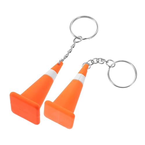 VANZACK 2Stücke Mini Verkehrskegel Schlüsselanhänger Schlüsselanhänger Für Baufahrzeuge Party Favors Mini Verkehrshütchen Für Jungen von VANZACK