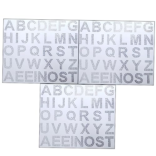 VANZACK 3 Blätter Dekorative Strassbuchstaben Aufbügeln Glitzer Buchstaben Aufkleber für DIY Kleidung Taschen und Bastelprojekte Multifunktionale Glitzer Sticker für Einzigartige Designs von VANZACK