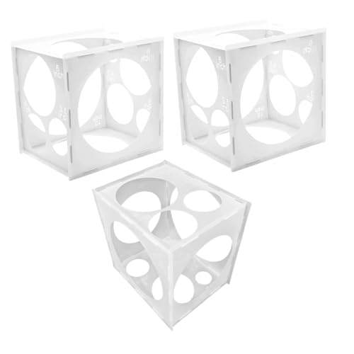 VANZACK 3 Stück Transparente Ballon Messwürfel Box für Exakte Größenbestimmung Robuste Konstruktion Einsetzbar für Partydekorationen Bögen Säulen und DIY Projekte von VANZACK