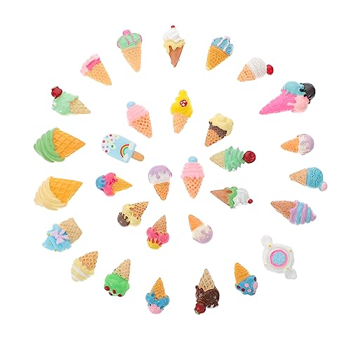 VANZACK 30Stücke Eiscreme Harz Flatback Charms DIY Bastelzubehör für Handyhüllen Scrapbook Schmuck und Haaraccessoires Leicht Langlebig und Kreativ von VANZACK