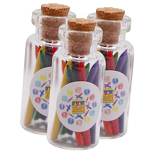 VANZACK 3Satz Buntstifte in Flasche Kreative Dekoration Für Mini Häuser Und Landschaftsmodelle Puppenhaus Zubehör Farbige Mini Kreiden Für Kreative Szenen von VANZACK