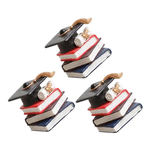 VANZACK 3Stücke Abschluss Cupcake Toppers Doktorhut Und Buch Dekoration Für Graduation Party Zum Abschluss Tortendeko Für Feierlichkeiten von VANZACK