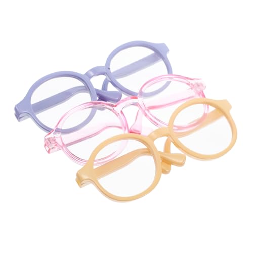 VANZACK 3Stücke Puppenbrille Stilvolle Miniaturpuppenhaus Zubehör Brille Für Puppen Lebendige Farben Macaron Transparent Perfektes Für Fantasievolles von VANZACK