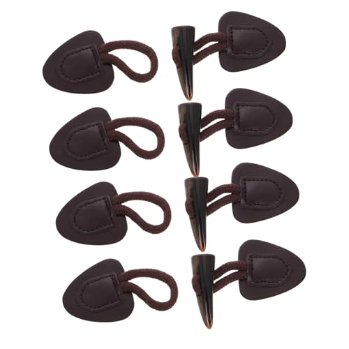 VANZACK 4 Sätze Vintage Toggle Buttons Resin Robuste DIY Kleidung Verschlussknöpfe mit Sicherer Knebelverschluss Funktion für Mäntel Jacken und Overcoats Dunkelbraun von VANZACK