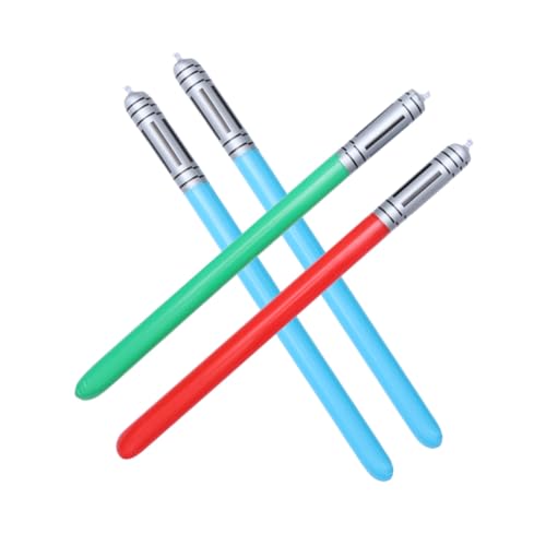 VANZACK 4 Stück Aufblasbare PVC Lichtschwerter für Sichere Requisiten Langlebig Leicht Tragbar Zufällige Farben für Kindergeburtstag und Cosplay Spaß Zufällige Farbe von VANZACK