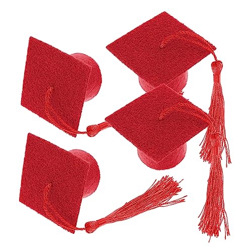 VANZACK 4 Stück Mini Doktorhut Flaschenverschlüsse mit Quaste Abschlusskappen Weinflaschen Dekoration Kreative Abitur Party Accessoires Langlebige Klassische Abschlussfeier Ornamente von VANZACK