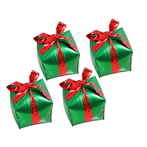 VANZACK 4 Stück Teiliges Aluminium Folienballon mit Kreativer Geschenkbox und Farblich Passender Schleife Grüne Weihnachtsdeko Vielseitig für Party Hochzeit Geburtstag und VANZACK 4 Stück Teiliges Aluminium Folienballon mit Kreativer Geschenkbox und Farblich Passender Schleife Grüne Weihnachtsdeko Vielseitig für Party Hochzeit Geburtstag und von VANZACK