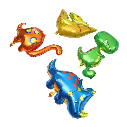 VANZACK 4 Stück Teiliges Dinosaurier Folienballon Bunte Cartoon Luftballons aus Aluminiumfolie Kinderparty und Shower Dekoration Verschiedene Dino Motive für Kindergeburtstag und VANZACK 4 Stück Teiliges Dinosaurier Folienballon Bunte Cartoon Luftballons aus Aluminiumfolie Kinderparty und Shower Dekoration Verschiedene Dino Motive für Kindergeburtstag und von VANZACK