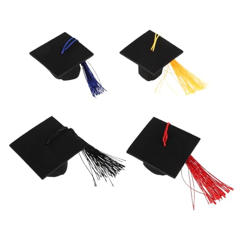 VANZACK 4 Stück Teiliges Mini Abschlusshut mit Quaste Dekorative Puppenhüte in Schwarz Blau Rot Gelb Stilvolle DIY Dekoration für Puppen und Abschlussfeier Detailreich Verarbeitet für VANZACK 4 Stück Teiliges Mini Abschlusshut mit Quaste Dekorative Puppenhüte in Schwarz Blau Rot Gelb Stilvolle DIY Dekoration für Puppen und Abschlussfeier Detailreich Verarbeitet für von VANZACK