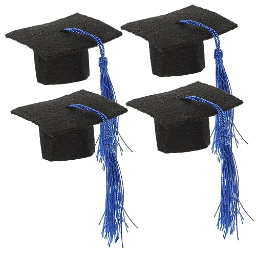 VANZACK 4 Stück Teiliges Mini Doktorhut Weinflaschenverschluss mit Quaste Abschlusskappen Dekoration für Graduation Party Leichte Kleine Flaschenhüte Blau Festliche Abschlussdeko VANZACK 4 Stück Teiliges Mini Doktorhut Weinflaschenverschluss mit Quaste Abschlusskappen Dekoration für Graduation Party Leichte Kleine Flaschenhüte Blau Festliche Abschlussdeko von VANZACK