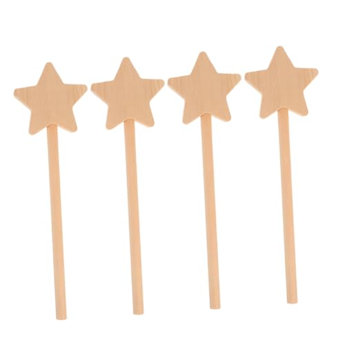 VANZACK 4 Stück Unlackierte DIY Holz feenstäbe zum Bemalen Sternförmige Magische Holzstäbe für Kindergeburtstag und Kreatives Basteln Leichtgewichtige Holzstäbe für Fantasievolles und VANZACK 4 Stück Unlackierte DIY Holz feenstäbe zum Bemalen Sternförmige Magische Holzstäbe für Kindergeburtstag und Kreatives Basteln Leichtgewichtige Holzstäbe für Fantasievolles und von VANZACK
