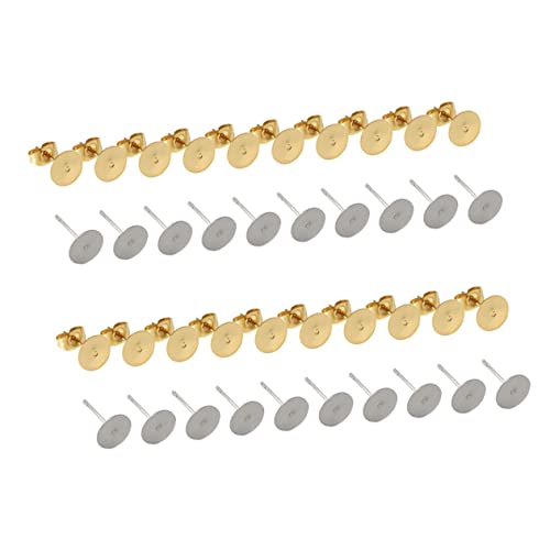 VANZACK 400Stücke Ohrringe Zubehör Ohrstecker mit Flachem Pad für DIY Schmuckherstellung Silber pro Praktisch für Heimwerker Profis von VANZACK