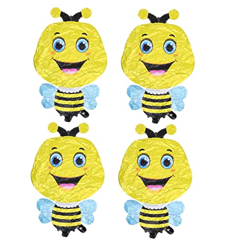 VANZACK 4Stücke Folienballons Bienenform Kreative Tierballons für Babyparty und Kindergeburtstag Aufblasbare Deko für Unvergessliche Feiern Große Luftballons von VANZACK