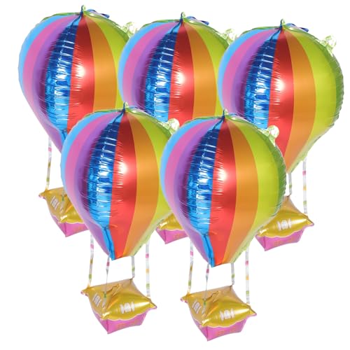 VANZACK 5 Stück Heißluftballon Folienballons für Geburtstags und Hochzeitsdeko Aluminiumfilm Luftballons Partydekoration für Unvergessliche Erinnerungen von VANZACK