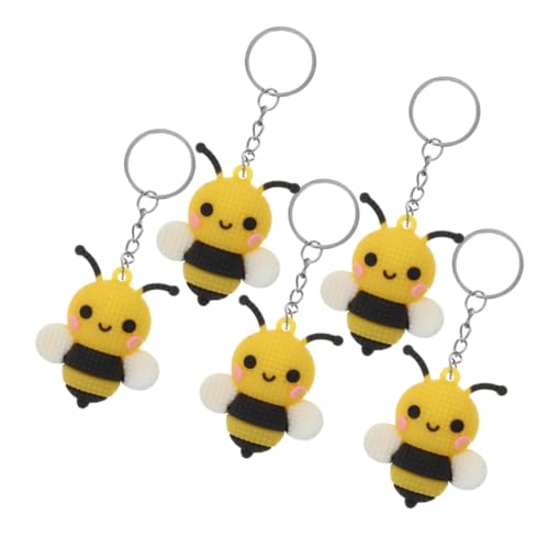 VANZACK 5 Stück Teiliges Süßer Bienen Schlüsselanhänger Kawaii Anhänger für Taschen und Rucksäcke Kreative Deko für und Partys von VANZACK